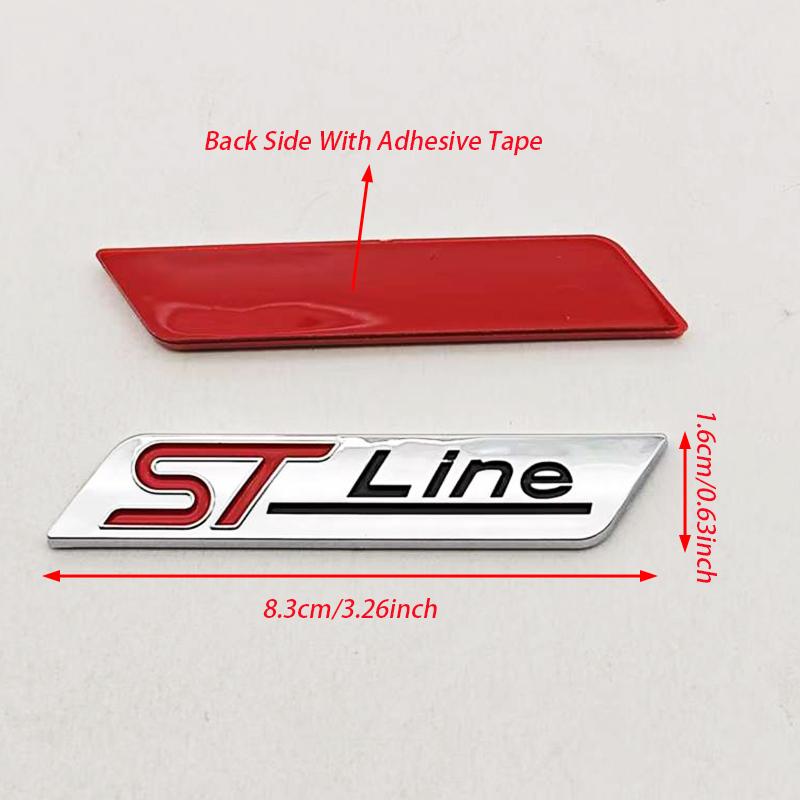 3D ABS Car Styling Logo ST Line Badge Rear Trunk Fender Side Emblem Sticker For Ford STLINE Focus Mondeo Fiesta Kuga Accessories
