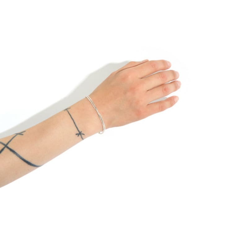 SEWNSWEN SEWN SWEN Silver  DOUBLE LAYERED SNOW ON THE BRANCHES CHAIN BRACELET