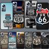 America Route 66 Phone Case For Xiaomi Poco X7 X6 M8 M7 M6 M4 M3 X4 Pro F7 Ultra M5S Mi 14 14T 15 15T 12T 10T Pro 12S 12 11 Lite