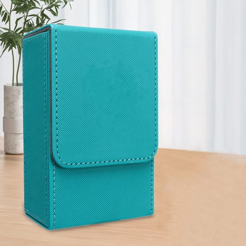 Portable Tarot Card Storage Case, Tarot Storage Box, PU Leather Tarot Card Holder for Card Protection and Travel (Blue Green)