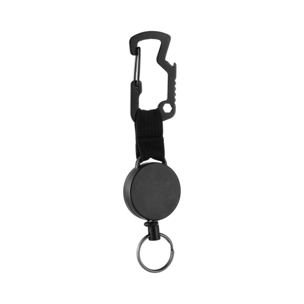 Retractable Key Chain with Webbing Strap, ,Loss ,Theft Key Rope, Steel Cable, High Elasticity Multi,Functional Carabiner for Mountaineering