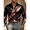Men's Retro Twill Printed Long Sleeved Shirt with a Collar and Cardigan for Business Banquets, Parties, and Casual Men's Shirts