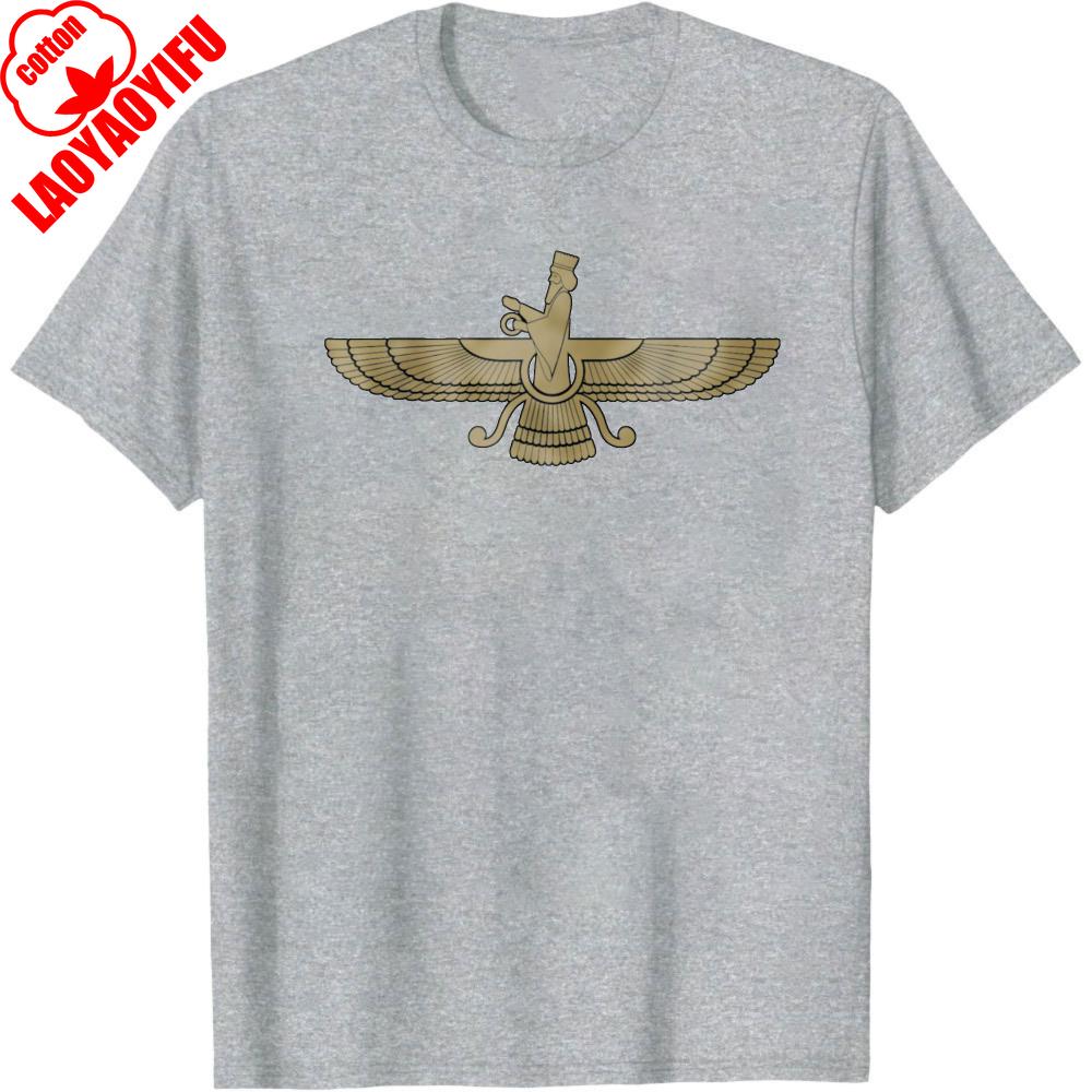 

Egyptian Symbol Men s T-Shirt Faravahar Ancient Persian Design Casual Wear Summer Fashion Round Neck Clothes 3XL
