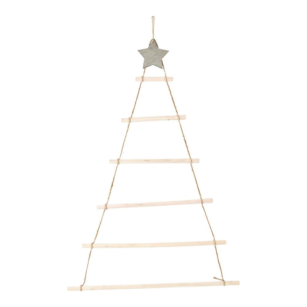 Wooden Hanging Ornaments with Star and Rope  Decoration for Wall Christmas Tree