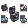 3-Layer Large Capacity Quilted Makeup Bag Organizer with Handles - Suitable for Travel and Home Organizer