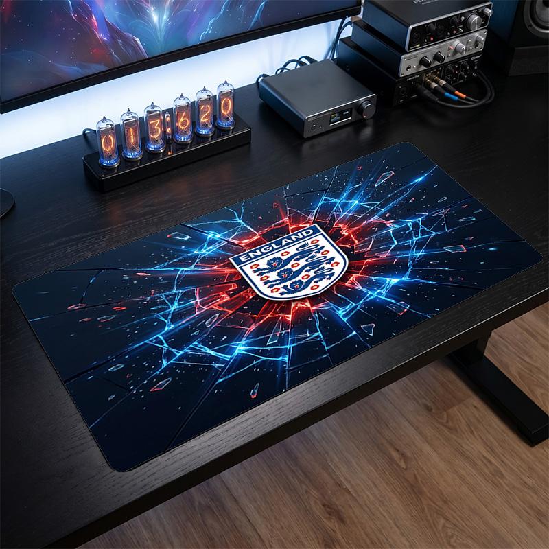 Tappetino Mouse Scudo Calcio Inghilterra, Tappetino da Scrivania Esteso in Gomma Antiscivolo per Gaming Ufficio Laptop Regalo per Fan