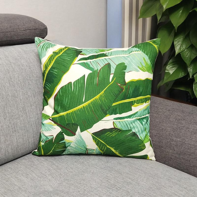 Nordic Simple Green Plant Pillow Cushion Office Sofa Pillow Pastoral Flowers and Plants Ins Style