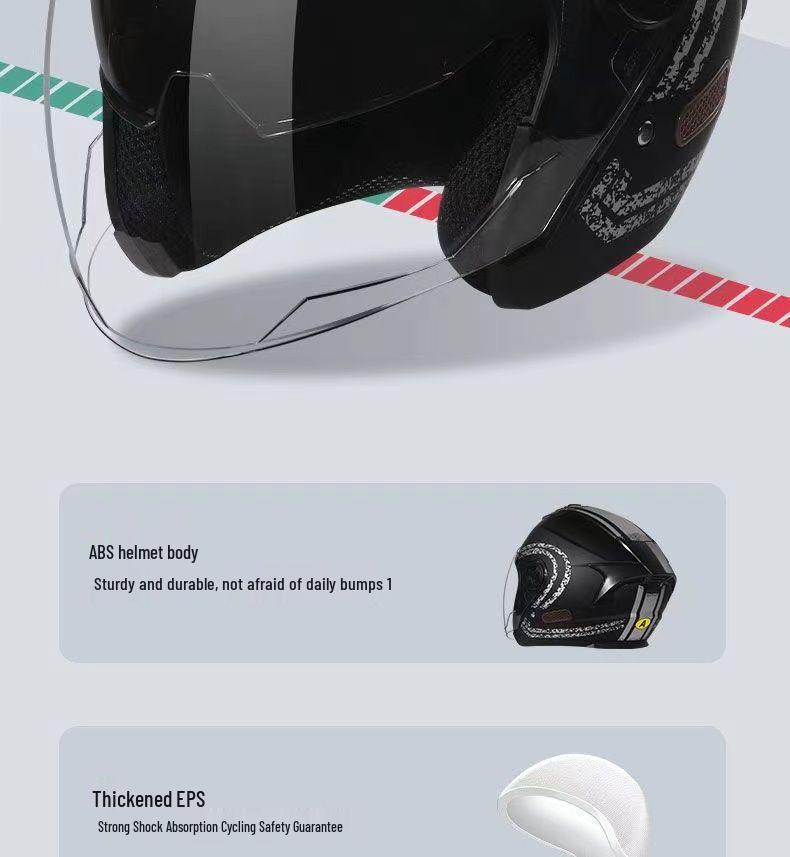 Casco Certificado para Vehículos Eléctricos con Doble Visera para Todas las Estaciones, Calidez Invernal, Adecuado para Hombres y Mujeres