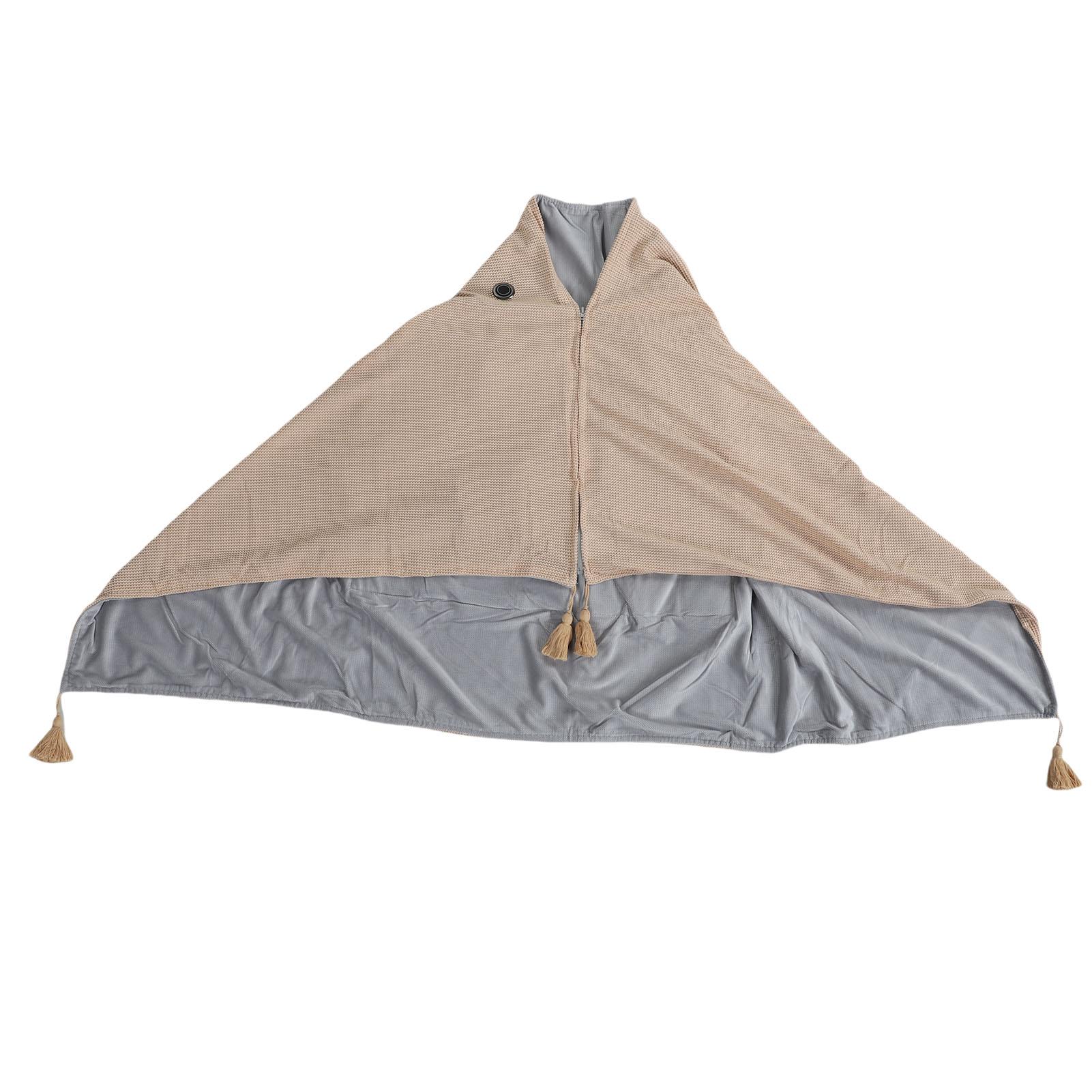 Portable USB Heated Shawl Fast Heating Wearable Electric Heating Blanket with 3 Heating Settings for Outdoor Home