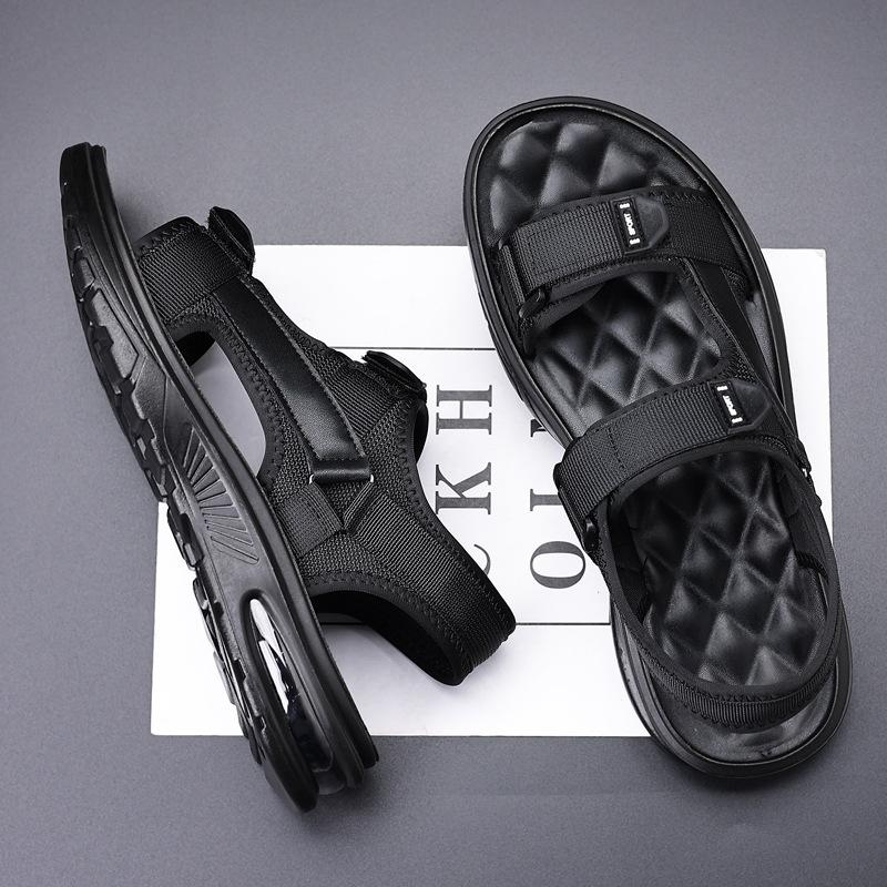 Summer New Sandals Men's Velcro Cool Slippers 2025 Non-slip Fashion Casual Driving Breathable Beach Shoes Men