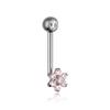 Titan Intimpiercing Christina L Blume Mit Rosa Und Weißen Zirkonen - Ti-002 1.6/14