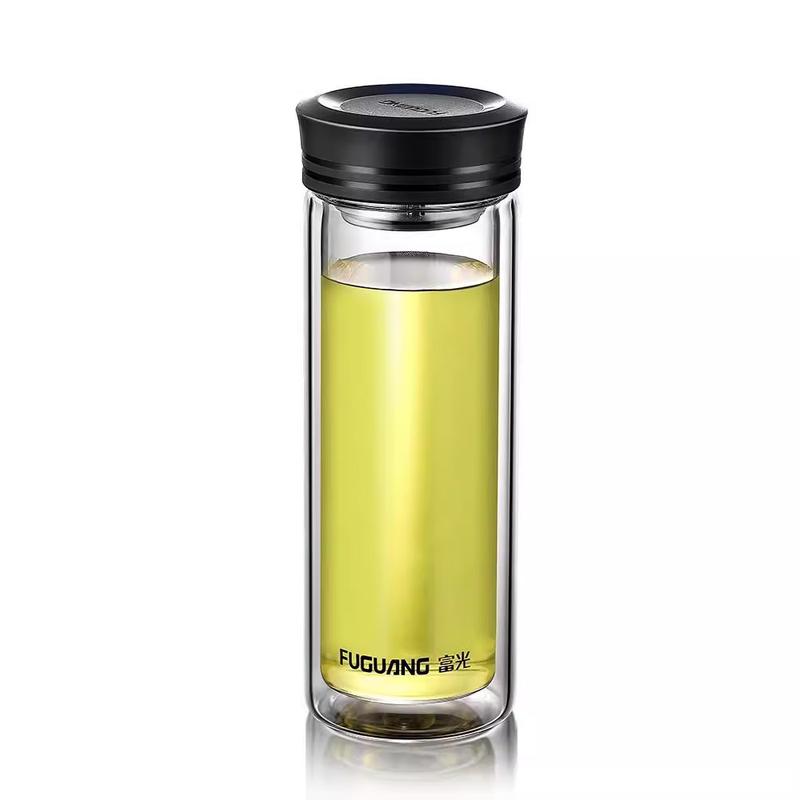 FUGUANG Double-Layer Borosilicate Glass Tea Cup with Filter