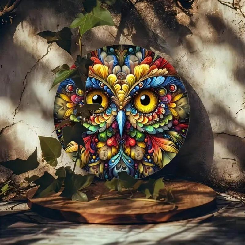 Owl Wall Art Metal Home Decor Indoor Outdoor Painting Iron Canvas