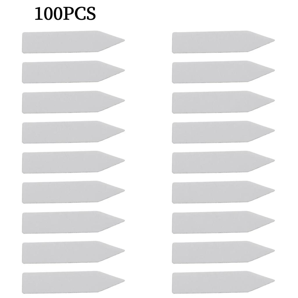 100Pcs White Plastic Plant Labels Waterproof Gardening Plant Classification Sorting Sign Tag Garden Supplies Flower Pot Decor