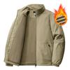 Jacket, Men's Plus Velvet Thick Coat, Large Casual Stand Up Collar, Loose Fit