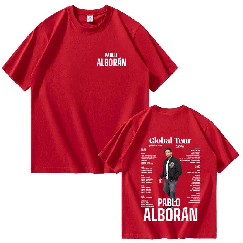 2025 streetwear singer Pablo Alborán Global Tour tee Mens Clothes harajuku tshrit High Street fashion Hot sale Oversized tshrits S