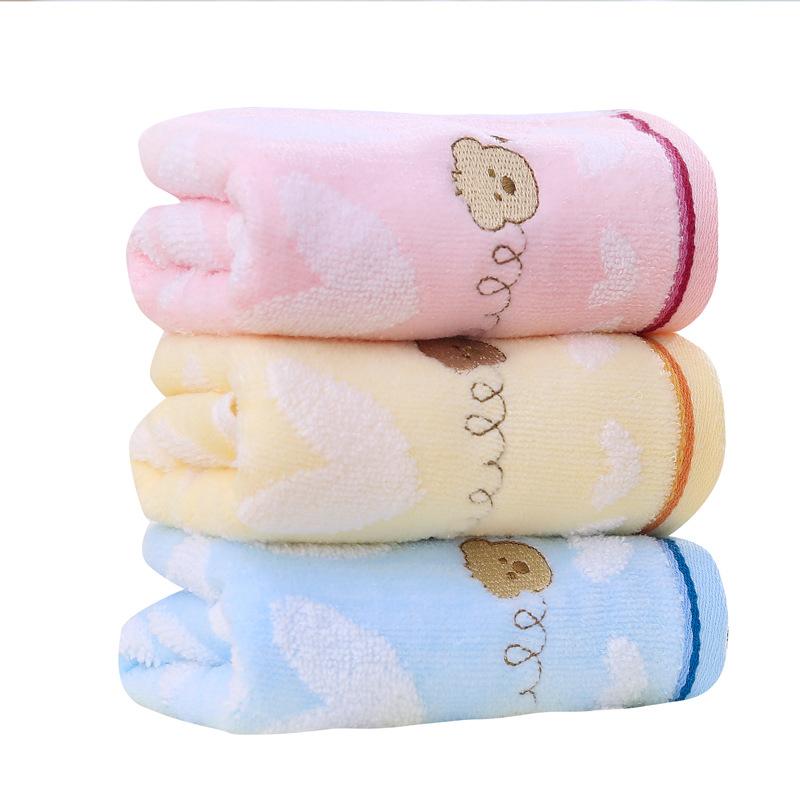 KIDS Soft Children's Cotton Towels Family Children Wash Face Towels Cute Cartoon Bear Face Hand Towel Bathrobe Home Textile Moon