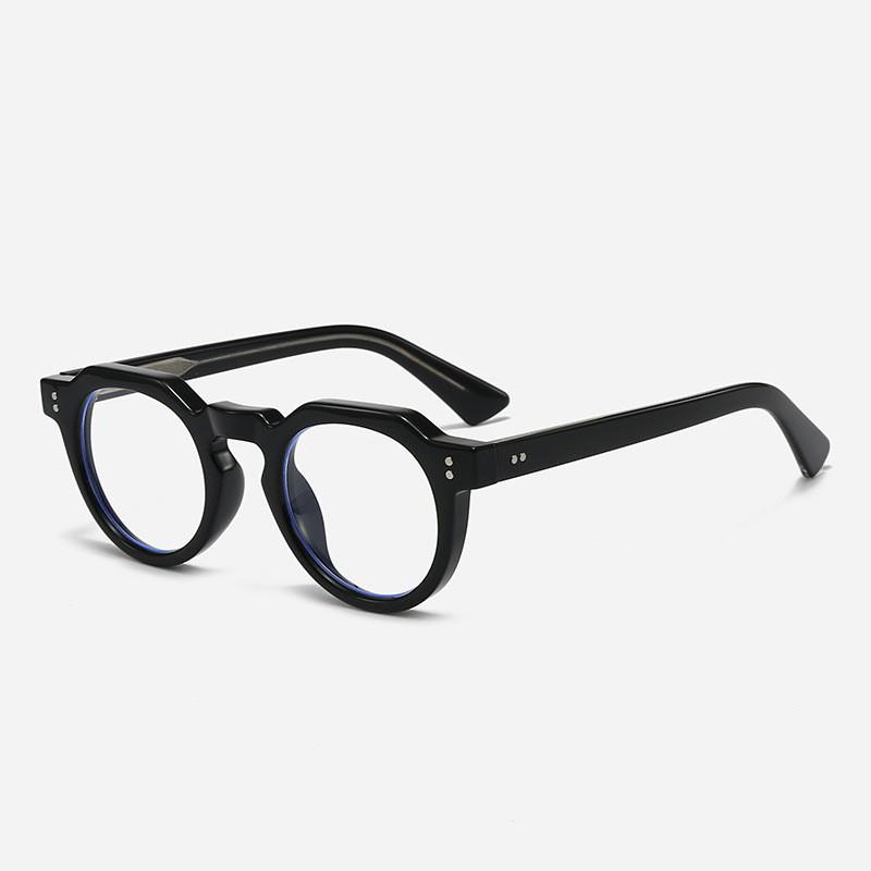 

Vintage Round Flat Glasses With Blue Light Blocking For Small Face Adults Black