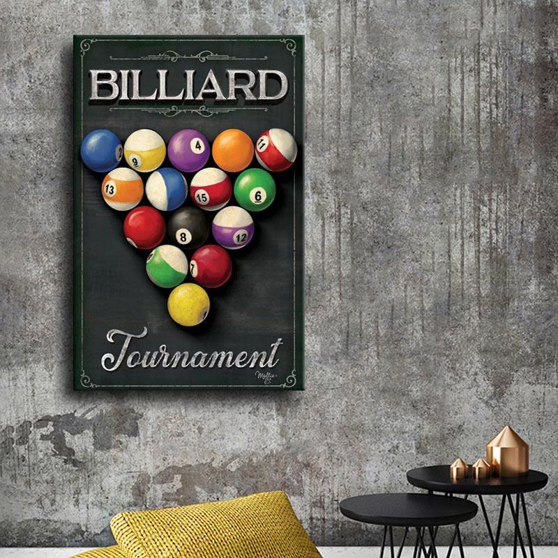 Billard Leinwand Bild Poster Wand Kunstdruck Leinwand Malerei Nordic Poster und Drucke Wand Bilder Zimmer Dekor Rahmenlos