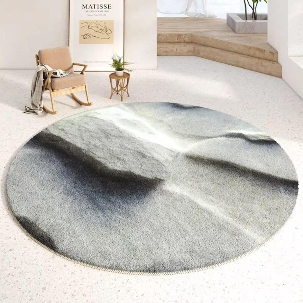 Rond Pluche Vloerkleed – Zacht Verdikt Gebiedskleed voor Slaapkamer Woonkamer, Pluizig Vloermat voor Huisdecoratie Diameter 100cm(39in)