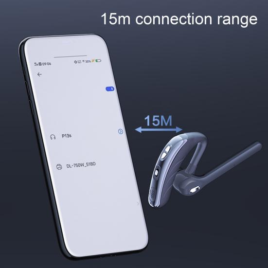 P13S Bluetooth 5.1 sluchátkový háček s potlačením hluku Bezdrátové hovory Hudební sluchátka s mikrofonem pro firmy
