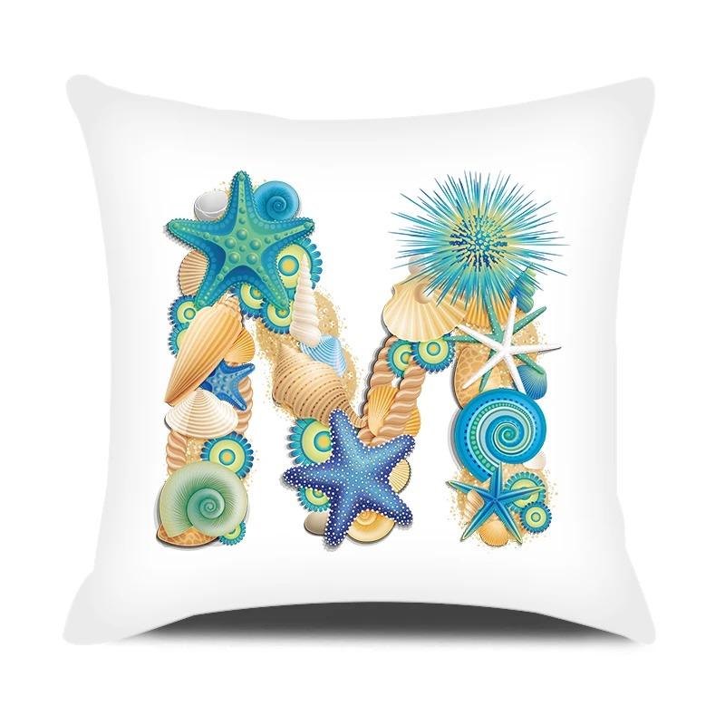 Față de pernă cu scrisori în stil oceanic, birou, sufragerie, ornamente pentru mașini, față de pernă