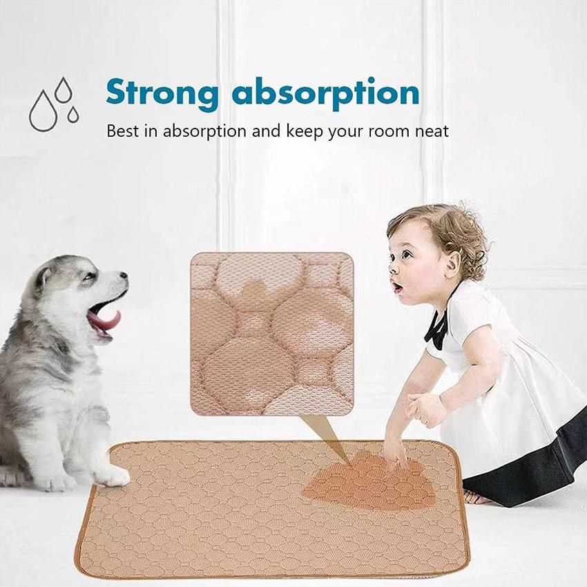 Dog Training Pad Washable Pet Pee Mat Super Absorbent Non-Slip Puppy Crate Mat Reusable Incontinence Pads for Dogs Cats Rabbit