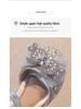 Bow High Heel Girls' Sandals: Summer Closed-Toe Crystal Princess Shoes 2025 - Soft Sole for Comfort