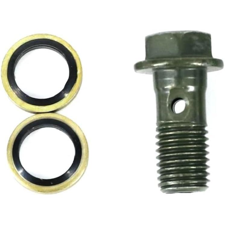 M10 X 1.25 Double Banjo Bolt Compatible Brake Hollow Screw Replacement Compatible With Motorcycles With Nuts And Bolts(DOUBLE TUBING SCREW)