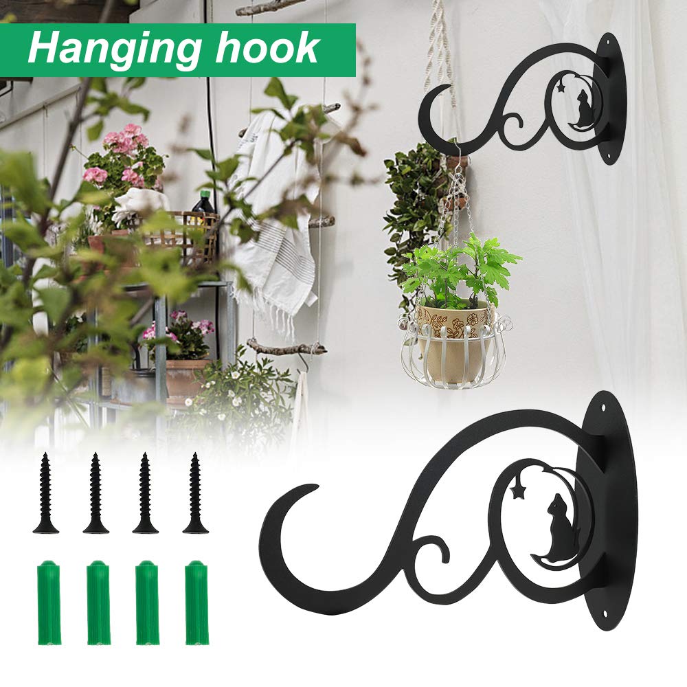Hanging Antique Black Iron Bracket Wall Hook Indoor Outdoor Garden Bracket Hanging Plant Bracket Hanging Antique Style Garden Plant Bracket Planter