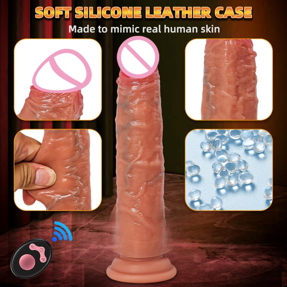 Huge Realistic Dildo Vibrator Women Telescopic Heating Penis G-Spot Vagina Anal vibro Gode Masturbation Adult Sex Toys Shop 18+
