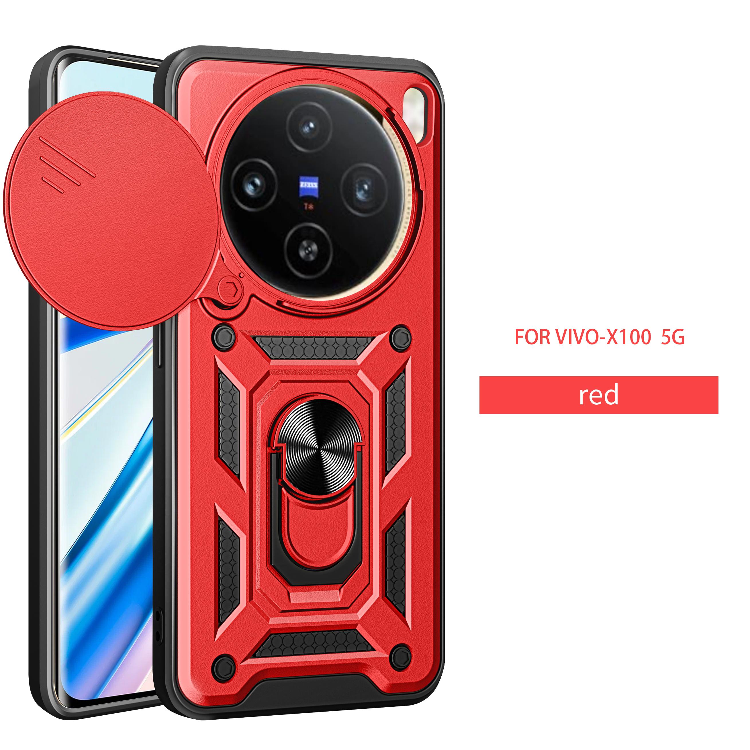 

For Vivo X100 Case Vivo X100 Pro Cover Vivo X100s Pro Magnetic Ring Holder Armor Phone Case Slide Camera Protect Back Cover vivo X100 Pro
