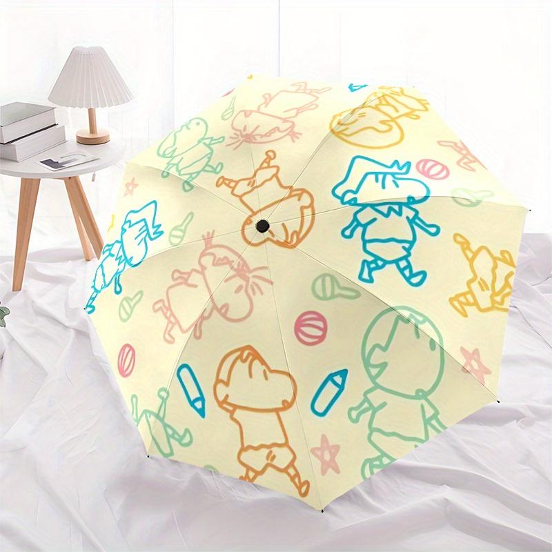 1pc Crayon Shin-chan Characters Automatic Open/close Folding Portable Umbrella with 8-Rib Structure for Women/Men, All-Season Use  a0901008