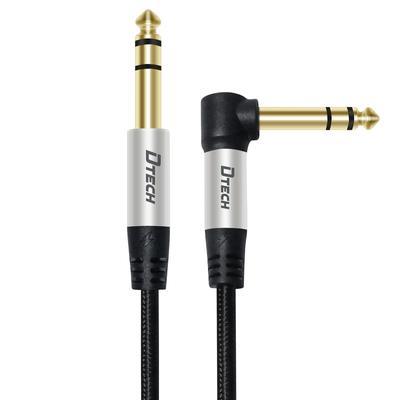 DTECH Rätvinklig Ljudgitarr Hane till Hane Nylonkontakt Stereoomvandlare TRS Balanserad Instrumentkabel för och Mer 6,35 mm Kabel, Kabel, 6,35 mm Kabel,