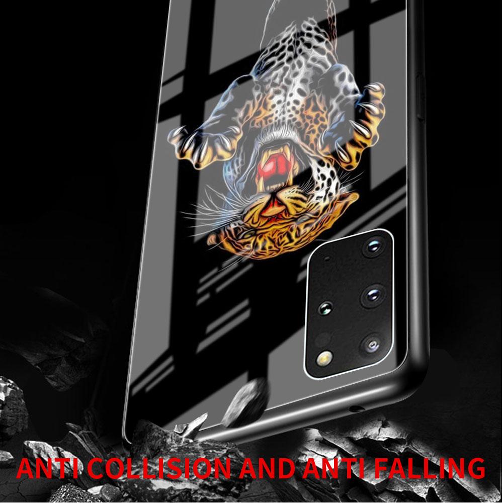 Husă de Sticlă cu Animal Tigru Pentru Samsung Galaxy S22 S20 FE S21 Plus Husă Telefon S10 5G S9 Note 20 Ultra 10 Lite Carcasă