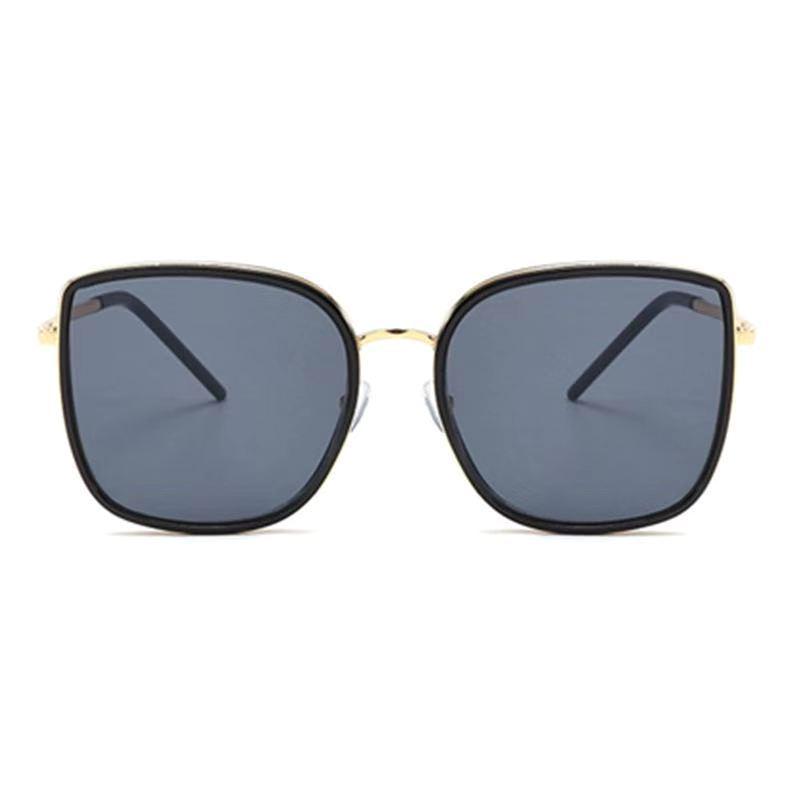 Sunglasses INS Kuaishou GM: Trendy Large Frame Women’s Korean Style Square Sunglasses Standard Black-Gray Lens