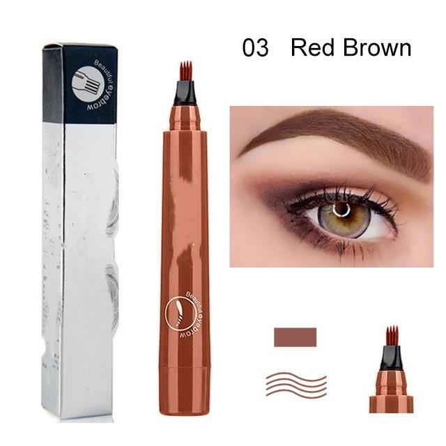 Four-pronged Liquid Eyebrow Pencil Four-tip Forked Liquid Eyebrow Pencil  Four-prong Waterproof  Sweat-proof and Less Likely To Smudge Eyebrow Pencil