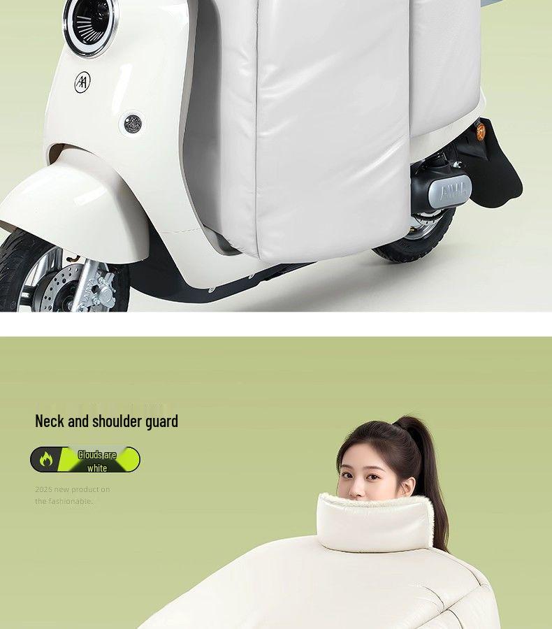 Thickened Velvet-Lined Electric Car & Motorcycle Winter Windshield Quilt: Waterproof & Cold-Proof.