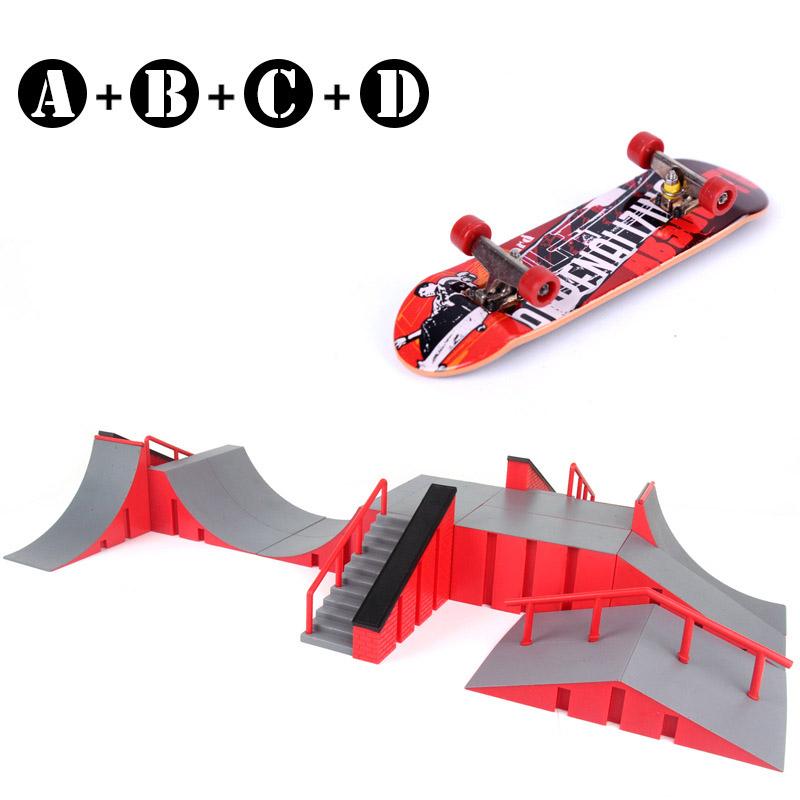Finger-Skateboards Skate-Rampe Teile-Set Spielzeug Finger-Fahrrad Finger Training Sport Fingerboard Spielzeug Skatepark-Rampe Spielzeug für Kinder