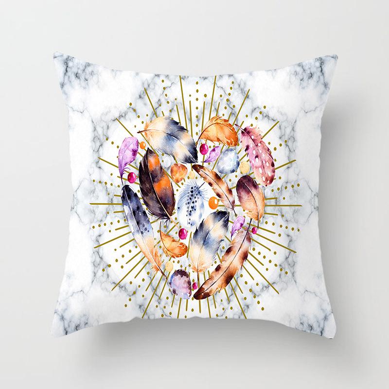 Home Decor Colorful Feather Patterns Pillowcase for Home Pattern Cushion Cover Suitable for Sofa Bedroom Car Pillow Cover