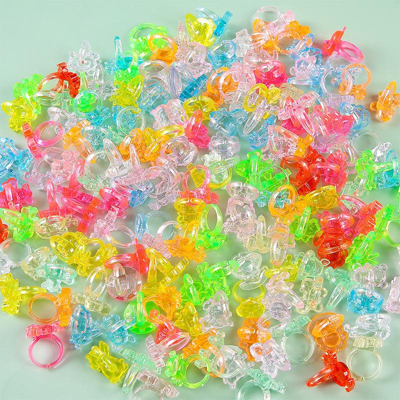 Bunte DIY-Edelsteinringe für Kinder - Kunststoff Acryl Kristall Ornamente Spielzeug