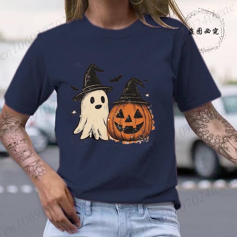 Halloween T Shirt Men Women Casual Short Sleeve Graphic Tee Print Cosplay Funny Halloween Pumpkin Tops Summer Y2k Clothes