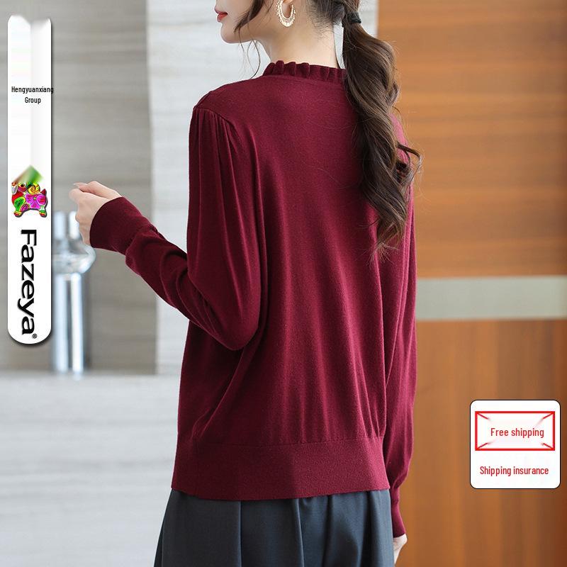 Damen Merino Strickpullover: Stilvolles, lockeres und leichtes Herbstoberteil