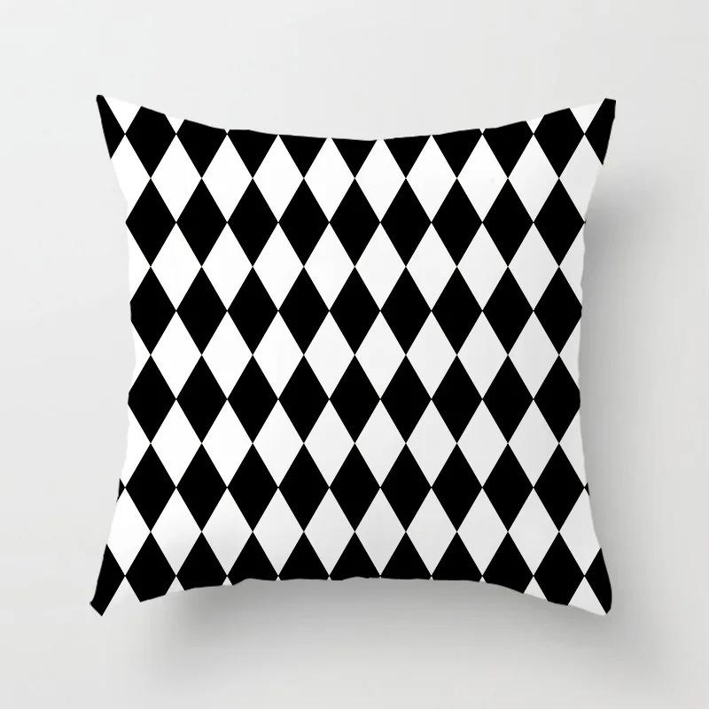 Black and White Simple Decorative Pillowcase Living Room Office Home Pillowcase Car Ornaments