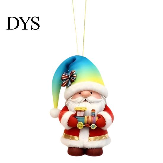 Acrylic Santa Decor for Home Colorful Gnome Christmas Ornaments, 2D Flat Hanging Decorative Elf Ornaments Party Pendant Xmas Tree, Mantel, Wreath,