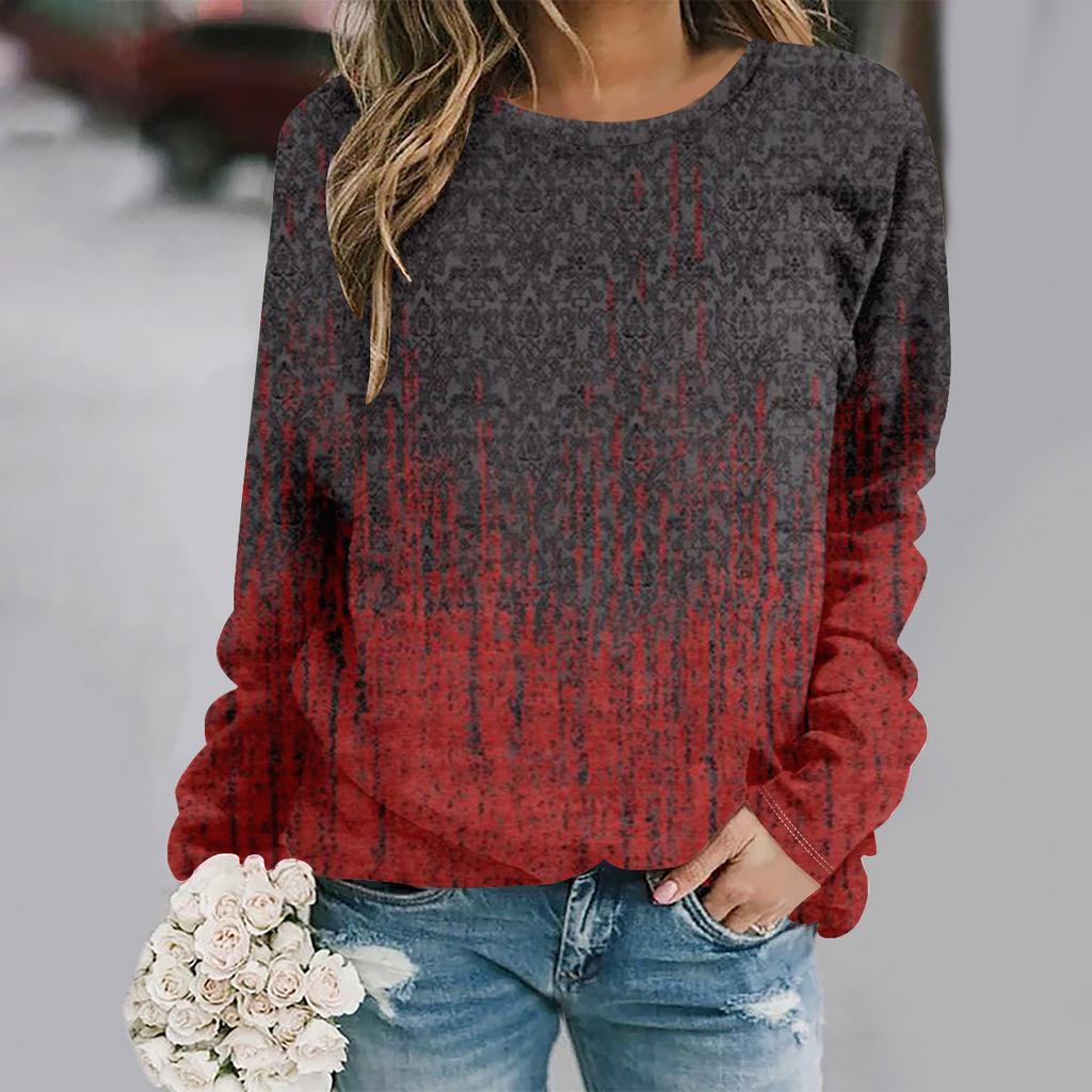 Herbst und Winter neue Mode Rundhals Langarm bedruckt elegant lässig locker Hoodie