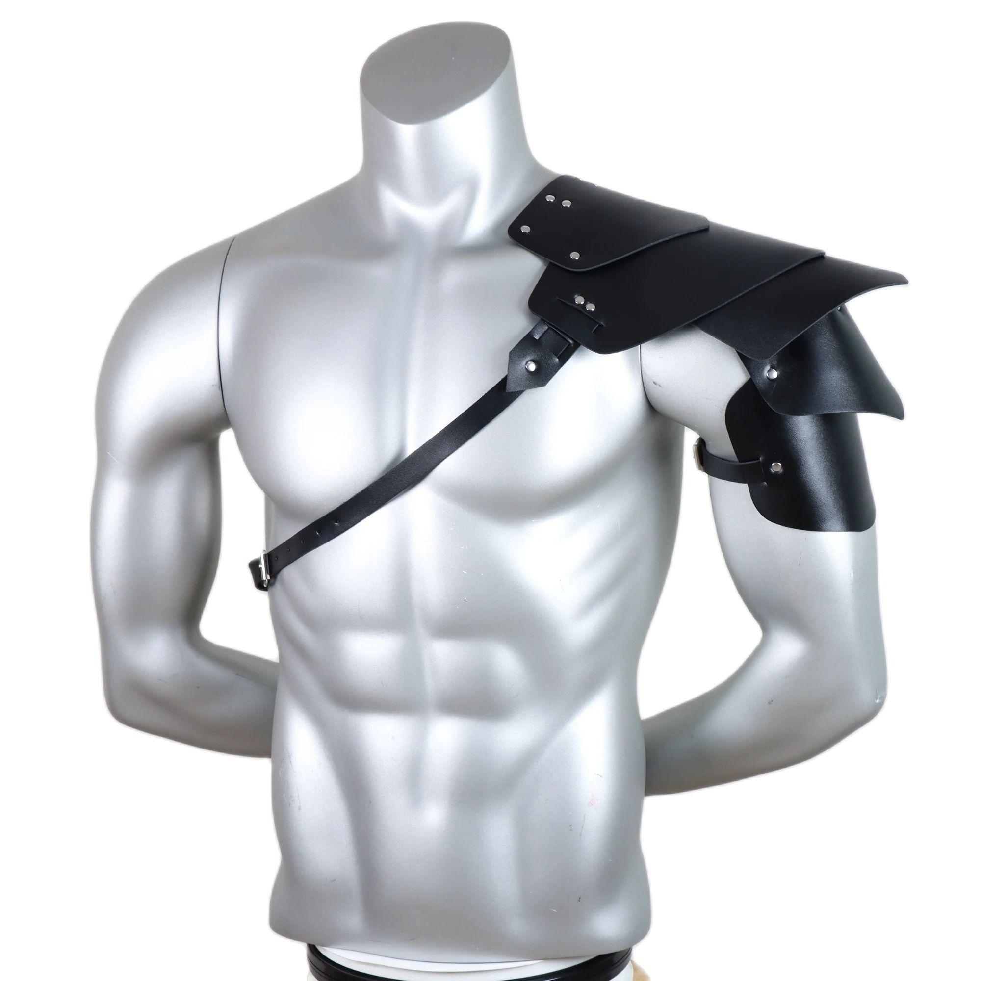 

Мужская черная многослойная наплечная броня в стиле викинга, средневековые ретро-доспехи, рыцарские доспехи, аксессуар для косплея