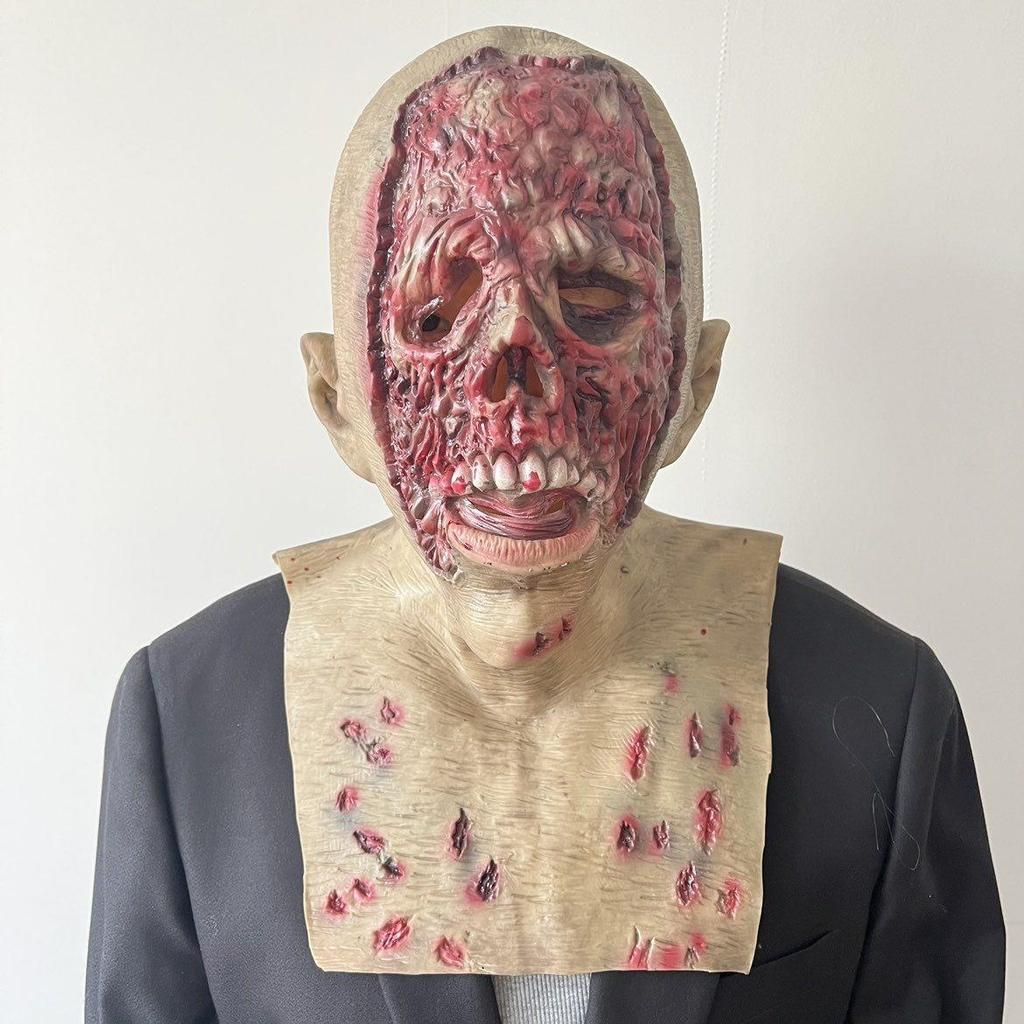 Glugă realistă din latex cu sângerare mască craniu înfricoșătoare