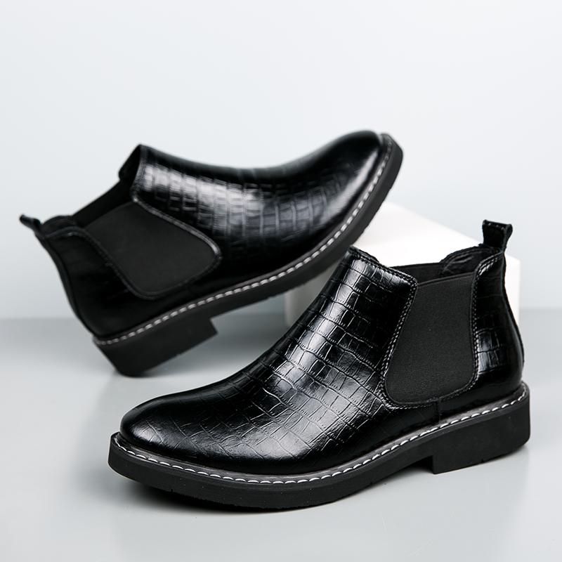 Herrenschuhe Herren Chelsea Boots Herrenschuhe Leder Freizeitschuhe Herrenstiefel Intern um 5 cm erhöht