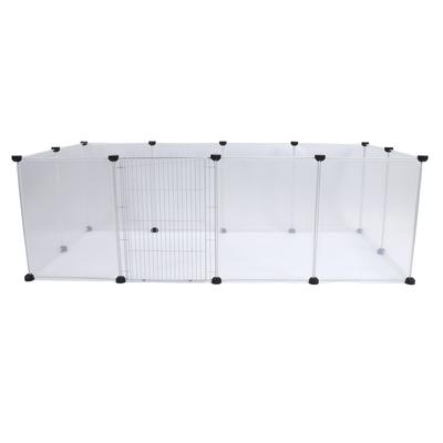 Pet Fence Portable Easy Assembly Translucent Plastic Cat Dog Enclosure for Small Medium Pet 12